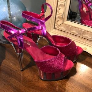 Pink sparkle heels